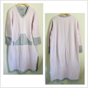 Anne Lewin Vintage Sweatshirt Nightgown Lounge Dress M Pink Gray Minimalist